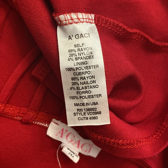 A’Gaci woman’s cut out stringy spaghetti strap back, zipper closure red dress - Picture 9 of 14